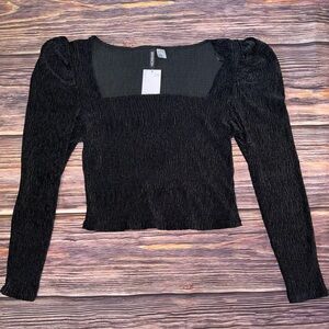 Divided by H&M Black Long Sleeved Blouse (NWT) Size L